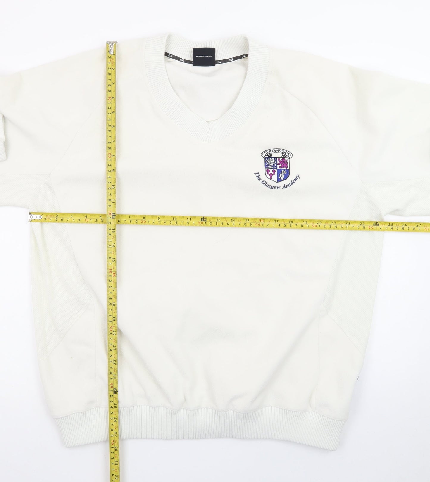Canterbury Men's White XL V-Neck Pullover Sweatshirt Rugby Sportswear