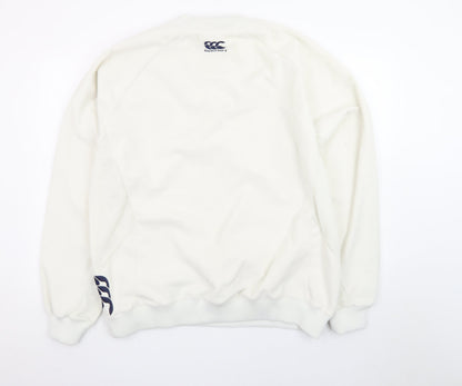 Canterbury Men's White XL V-Neck Pullover Sweatshirt Rugby Sportswear