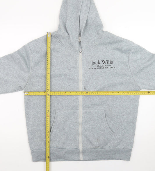 Jack Wills Men's Grey Full Zip Hoodie L Regular Fit