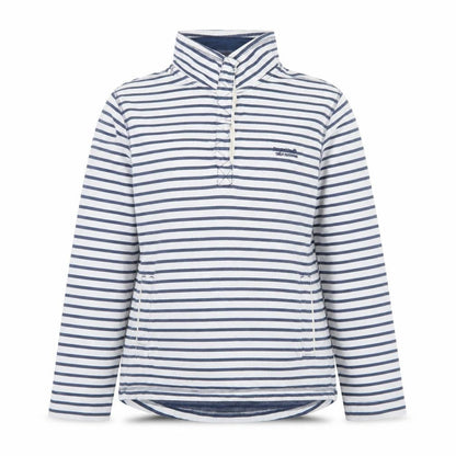 Regatta Women Blue White Stripe 1/4 Zip Pullover Sweatshirt UK 16