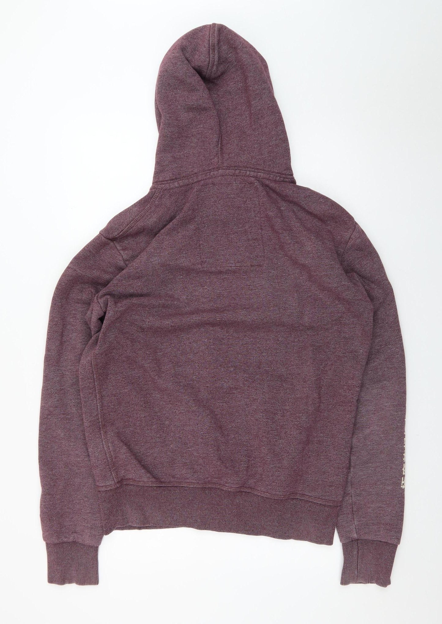 Superdry Men's Purple Full Zip Hoodie Size M Athletic Logo Design