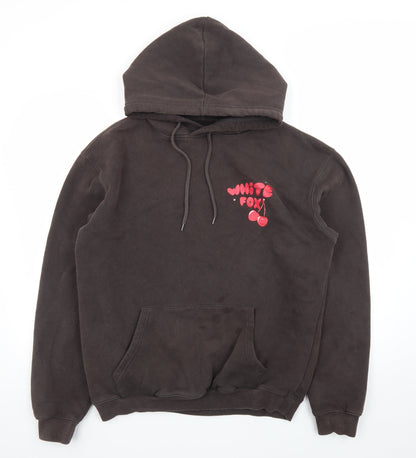 White Fox Women Black Cherry Bomb Pullover Hoodie S/M Cotton Blend