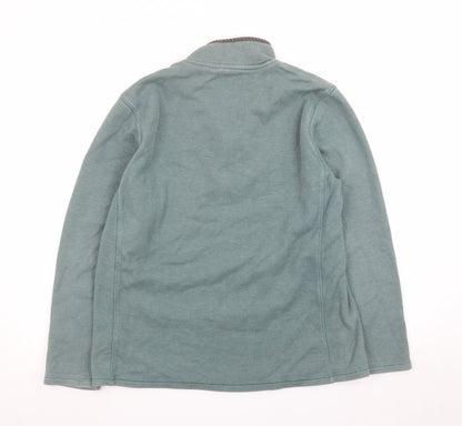 Mountain Warehouse Men’s Green 1/4 Zip Fleece Pullover Sweatshirt L
