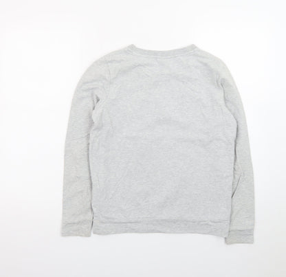 Bench Womens Grey XS Pullover Sweatshirt with Logo Front