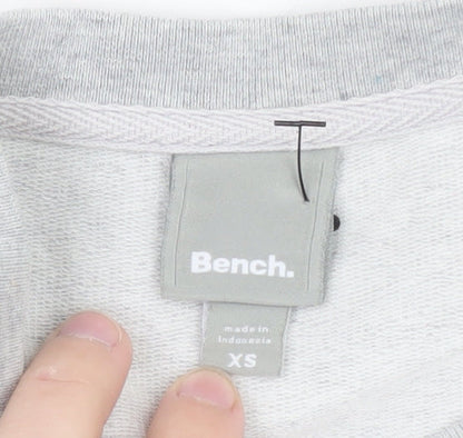 Bench Womens Grey XS Pullover Sweatshirt with Logo Front