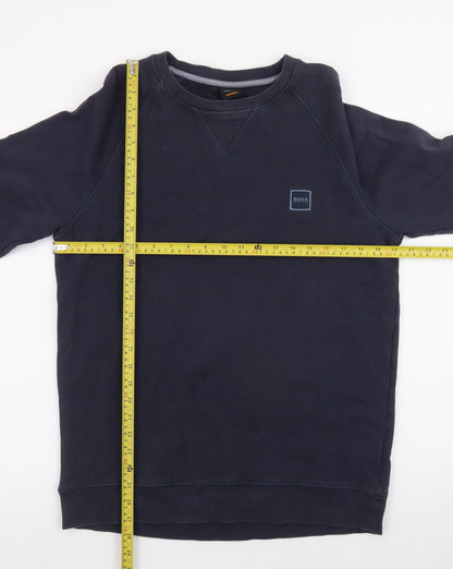 Hugo Boss Men's Blue Crew Neck Pullover Sweatshirt L
