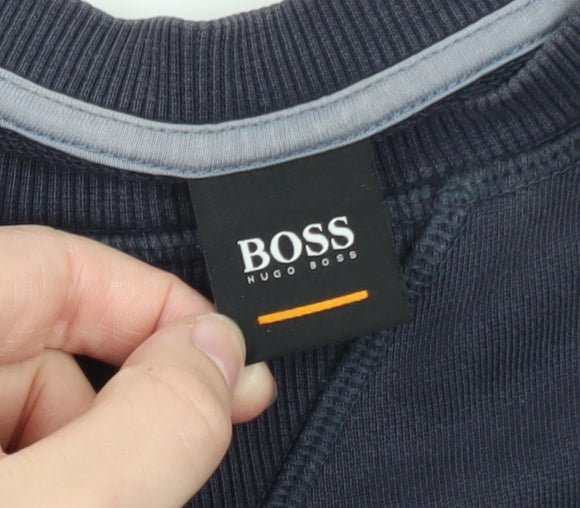 Hugo Boss Men's Blue Crew Neck Pullover Sweatshirt L