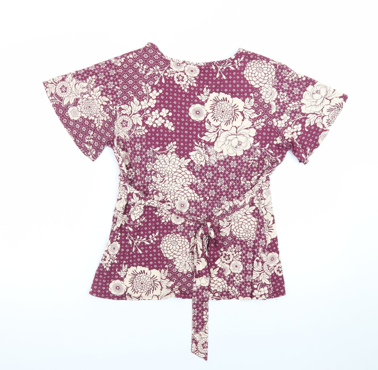 Marks and Spencer Women’s Purple Floral Wrap Blouse Size 14 Petite