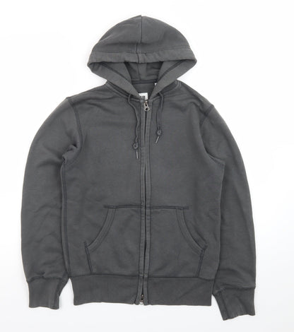 Uniqlo Men Grey Full Zip Hoodie Size S Regular Fit Cotton Blend