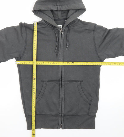 Uniqlo Men Grey Full Zip Hoodie Size S Regular Fit Cotton Blend