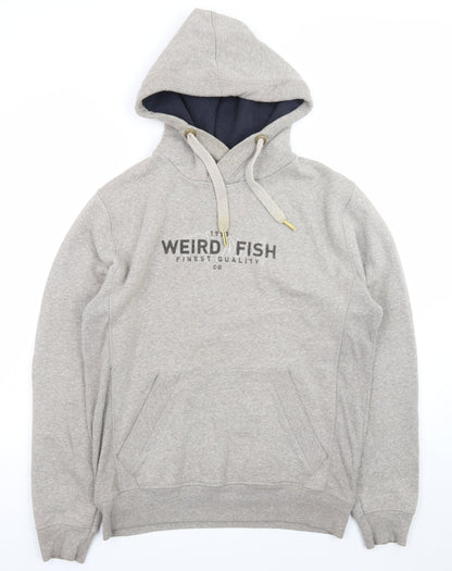 Weird Fish Mens Grey Pullover Hoodie Medium Hooded Sweatshirt