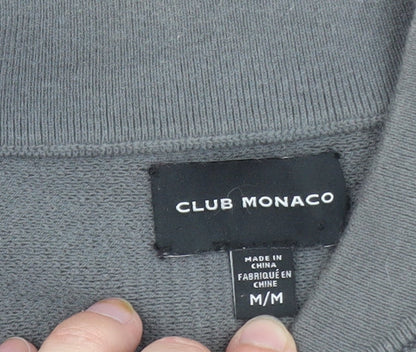 Club Monaco Men's Grey Cotton Blend Bomber Jacket M Casual Zip Up
