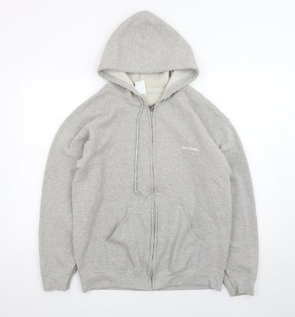 iets frans... Men's Grey Full Zip Hoodie Size S Fleece Cotton Blend