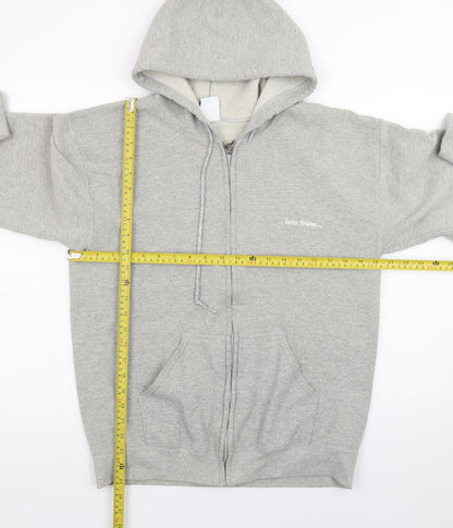 iets frans... Men's Grey Full Zip Hoodie Size S Fleece Cotton Blend