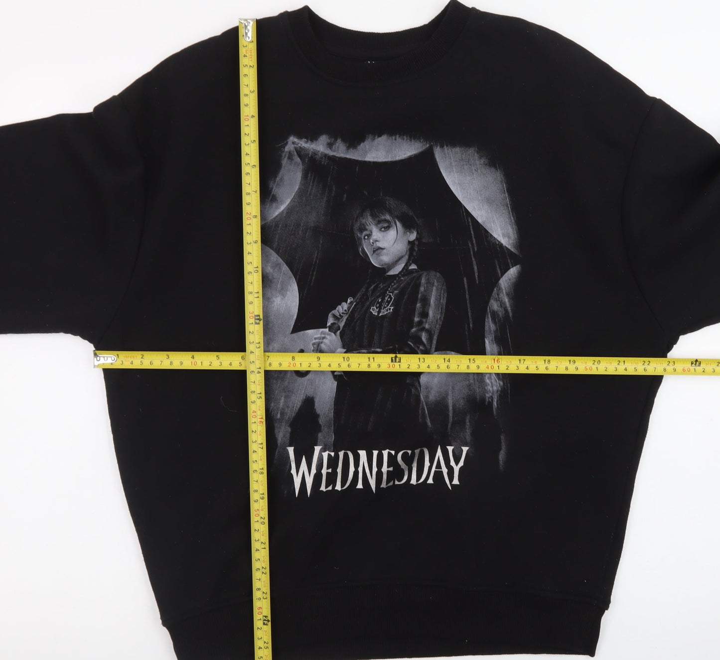 Wednesday Black XS Womens Pullover Sweatshirt with Graphic Print