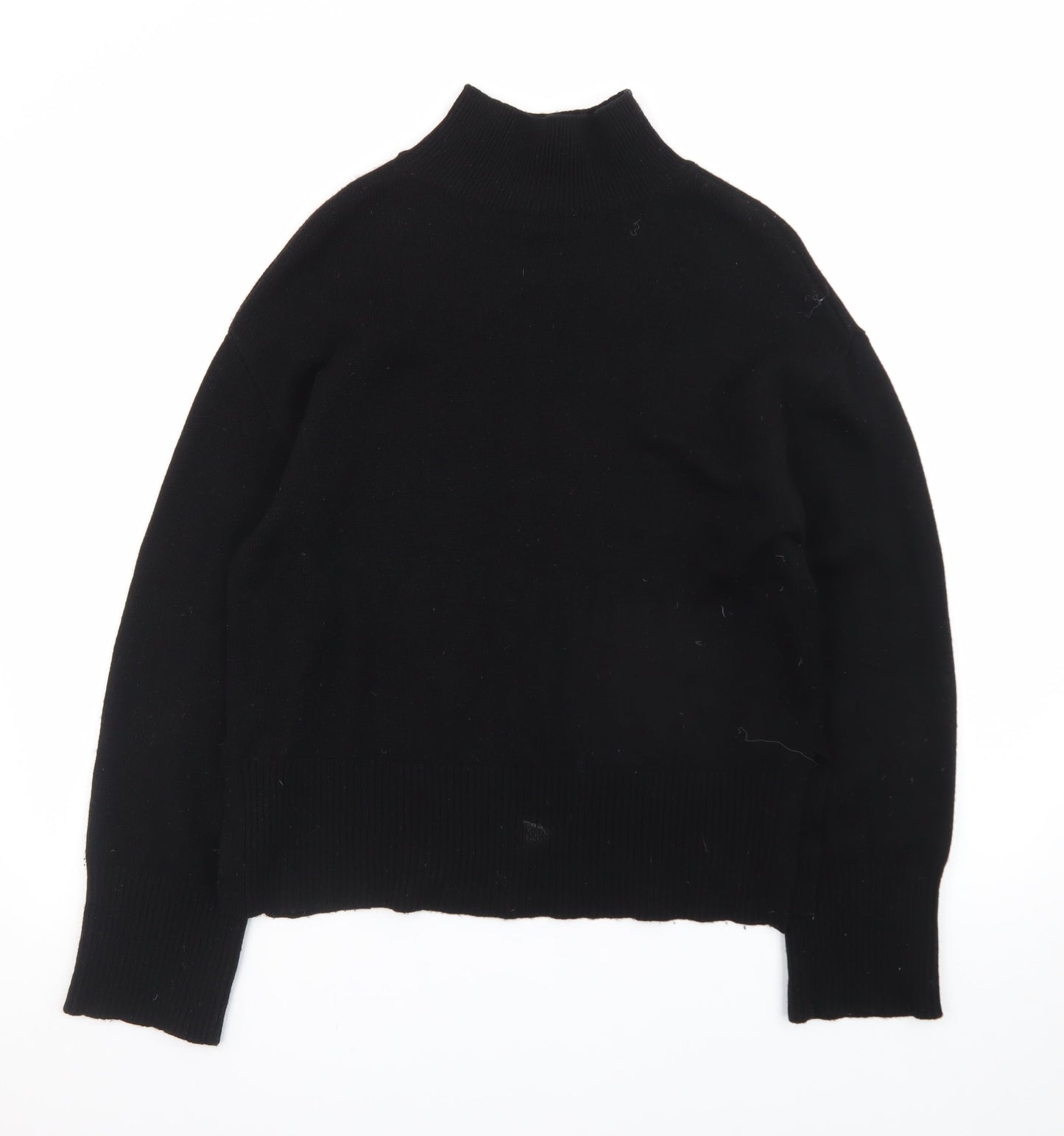 Marks and Spencer Women’s Black Wool Cashmere Mock Neck Jumper S