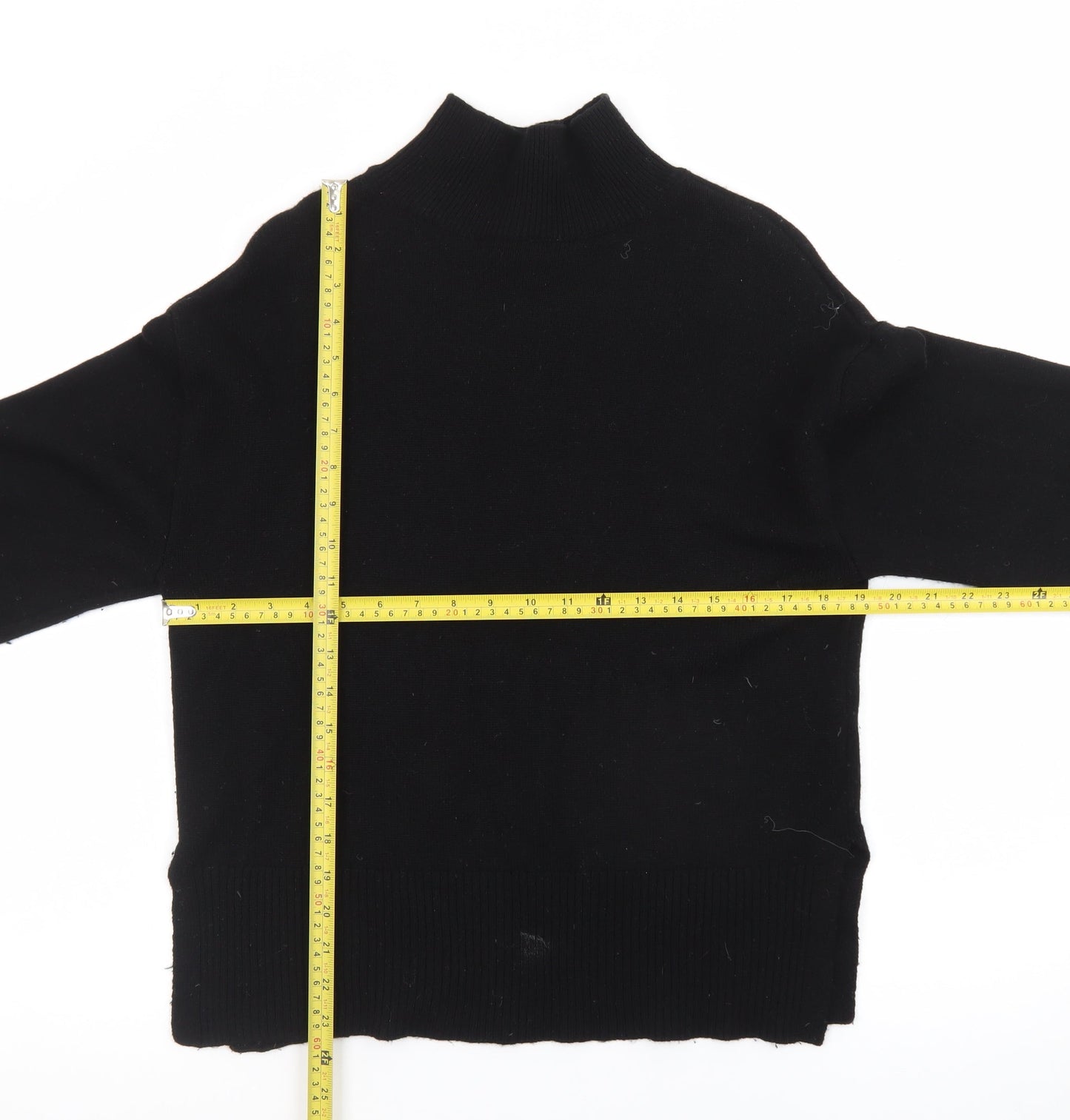 Marks and Spencer Women’s Black Wool Cashmere Mock Neck Jumper S