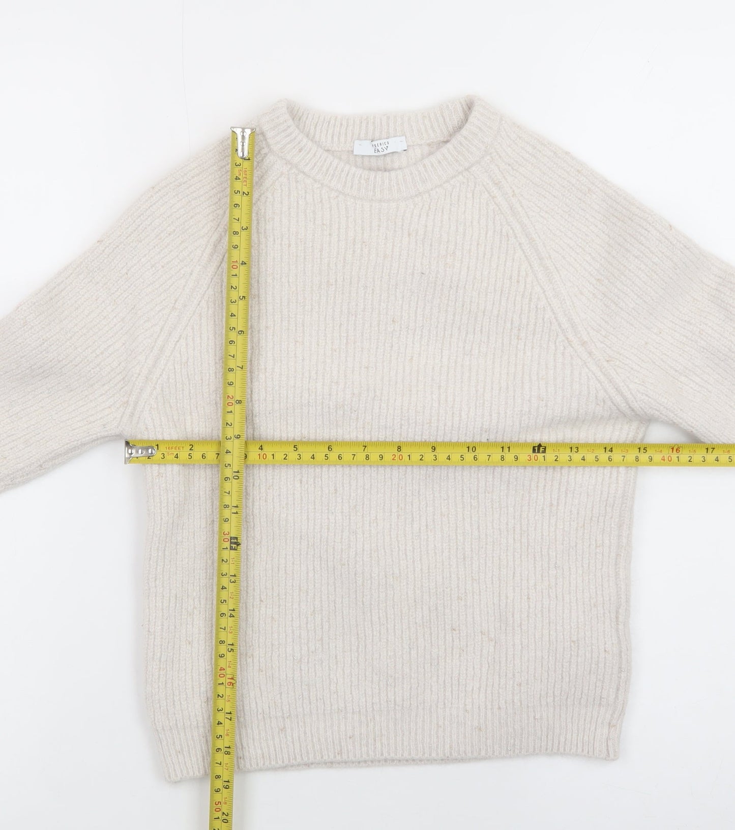 Peserico Easy Women Beige Merino Wool Cashmere Jumper Size 14