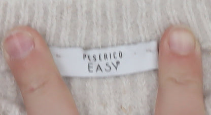 Peserico Easy Women Beige Merino Wool Cashmere Jumper Size 14