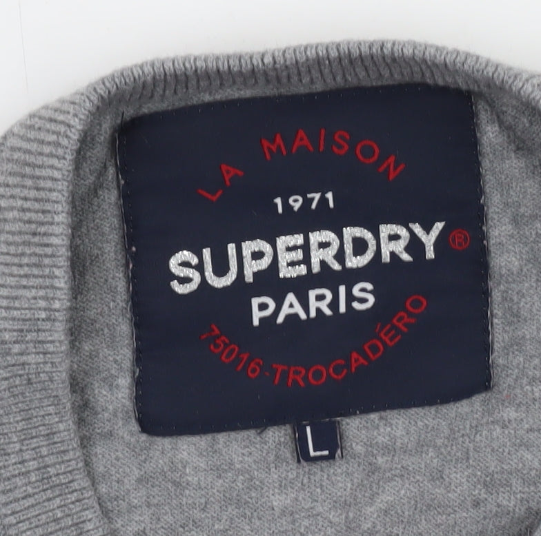 Superdry Womens Grey Star Knit Pullover Jumper Size L