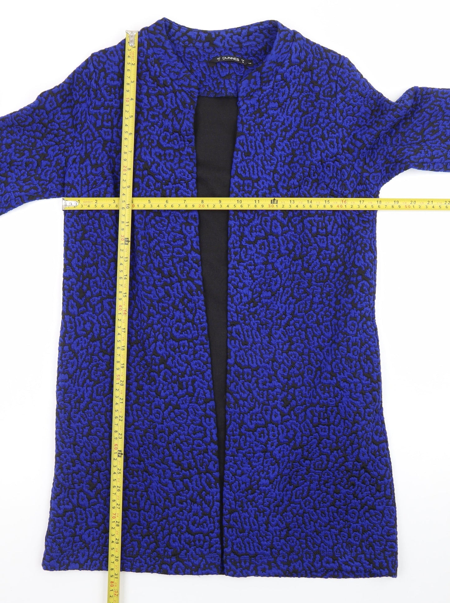 Dunnes Women Blue Animal Print Open Cardigan Size 10