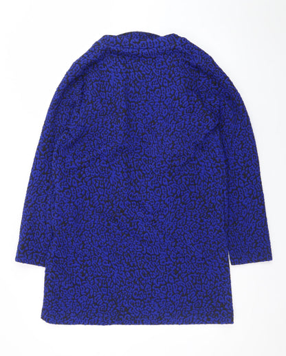 Dunnes Women Blue Animal Print Open Cardigan Size 10