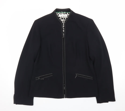 Planet Women Black Size 12 Regular Single-Breasted Suit Jacket