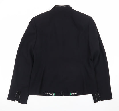 Planet Women Black Size 12 Regular Single-Breasted Suit Jacket