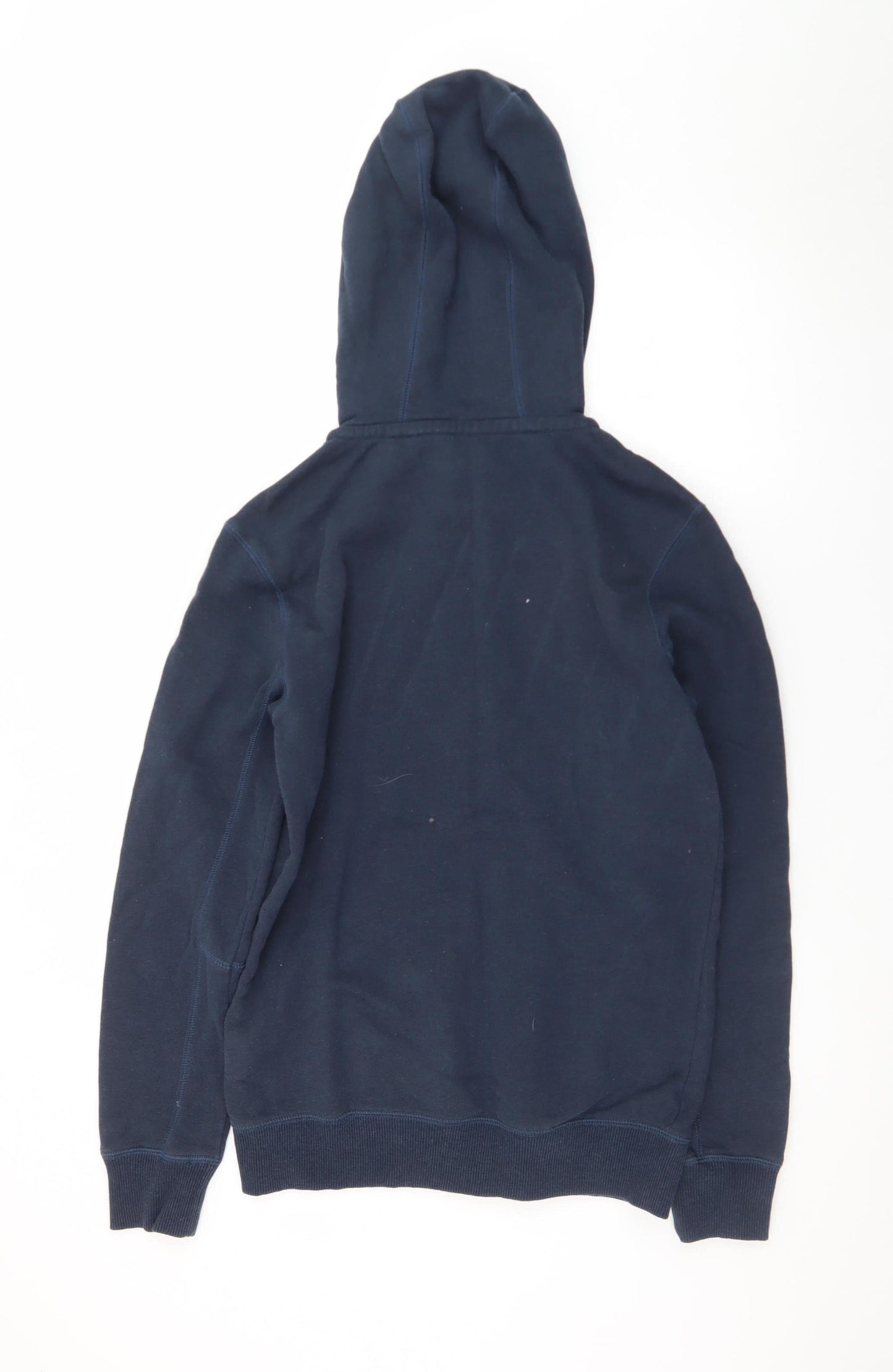 Guess Men’s Blue Full Zip Hoodie Size M Logo Fleece Sweatshirt