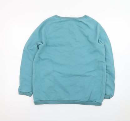 Jigsaw Women Blue Pullover Sweatshirt S/M Casual Crew Neck