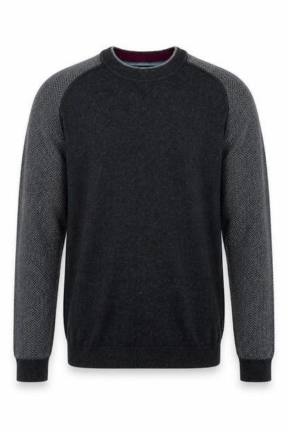 Ted Baker Men's Grey Cotton Wool Crew Neck Jumper Size L