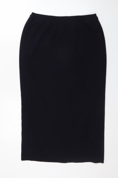 Lucia Women’s Black Midi Pencil Skirt Size 14 Knit Stretch