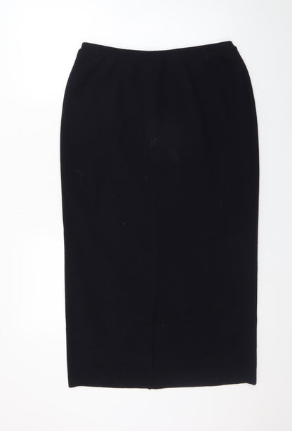 Lucia Women’s Black Midi Pencil Skirt Size 14 Knit Stretch