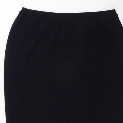 Lucia Women’s Black Midi Pencil Skirt Size 14 Knit Stretch