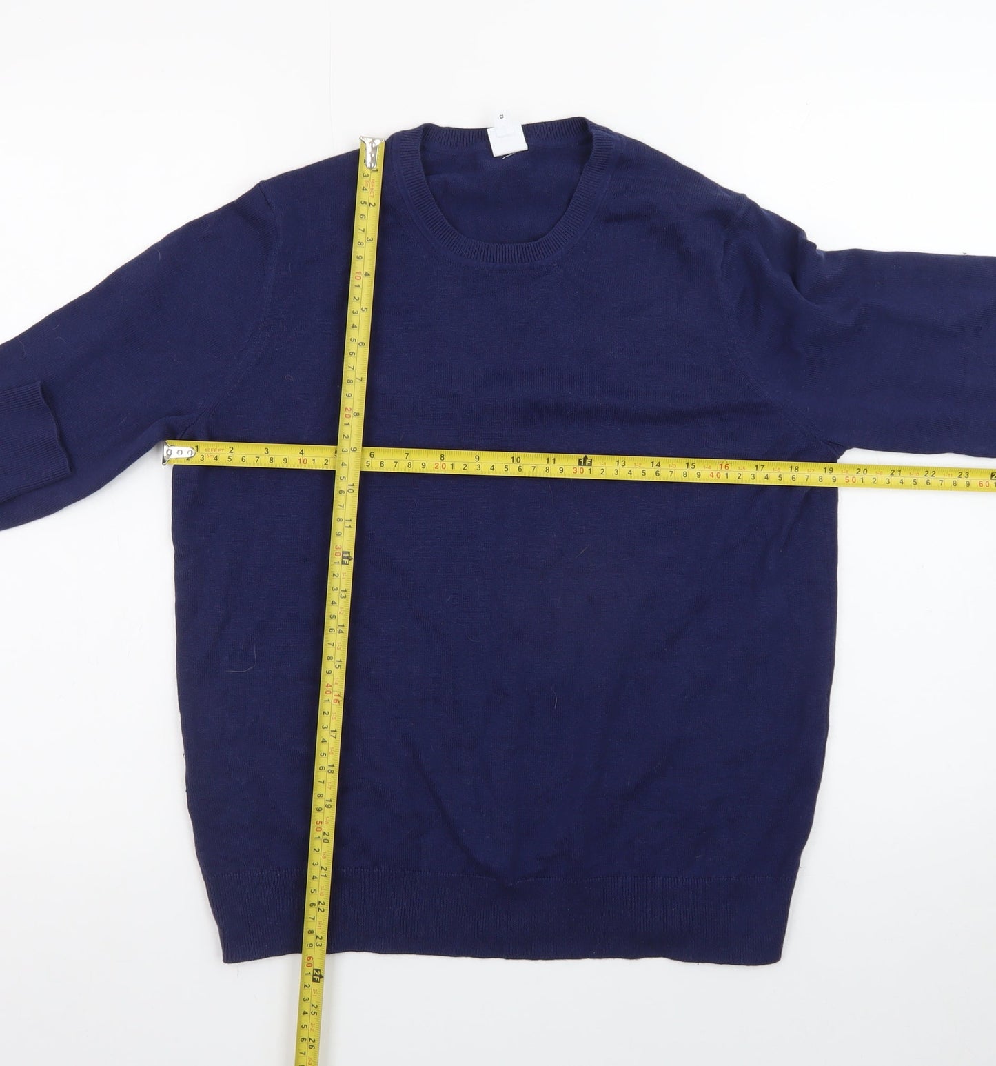 John Lewis Women’s Blue Crew Neck Cotton Blend Jumper Size 12