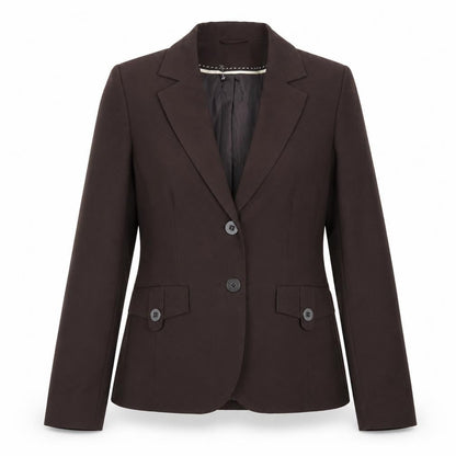 Dorothy Perkins Women Brown Size 12 Classic Two-Button Blazer