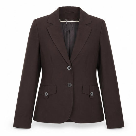 Dorothy Perkins Women Brown Size 12 Classic Two-Button Blazer
