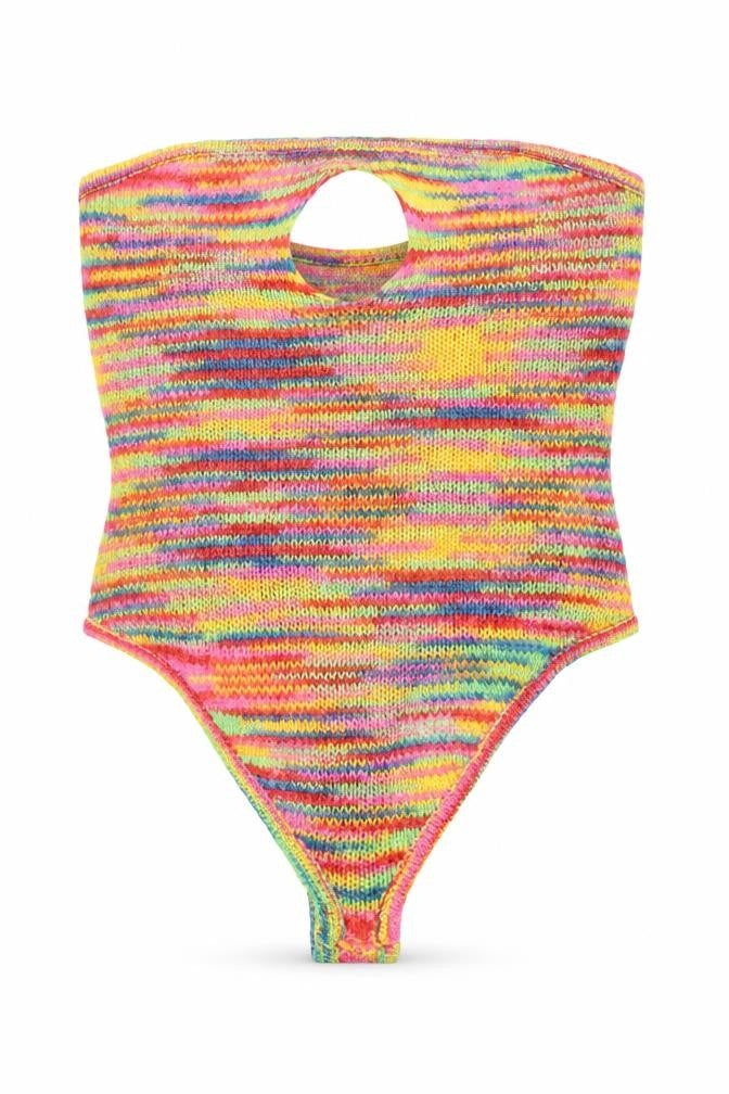 PrettyLittleThing Women's Multicoloured Knit Bodysuit M