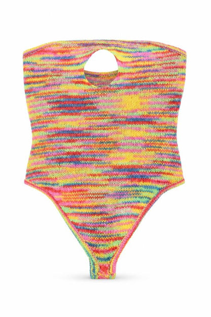 PrettyLittleThing Women's Multicoloured Knit Bodysuit M