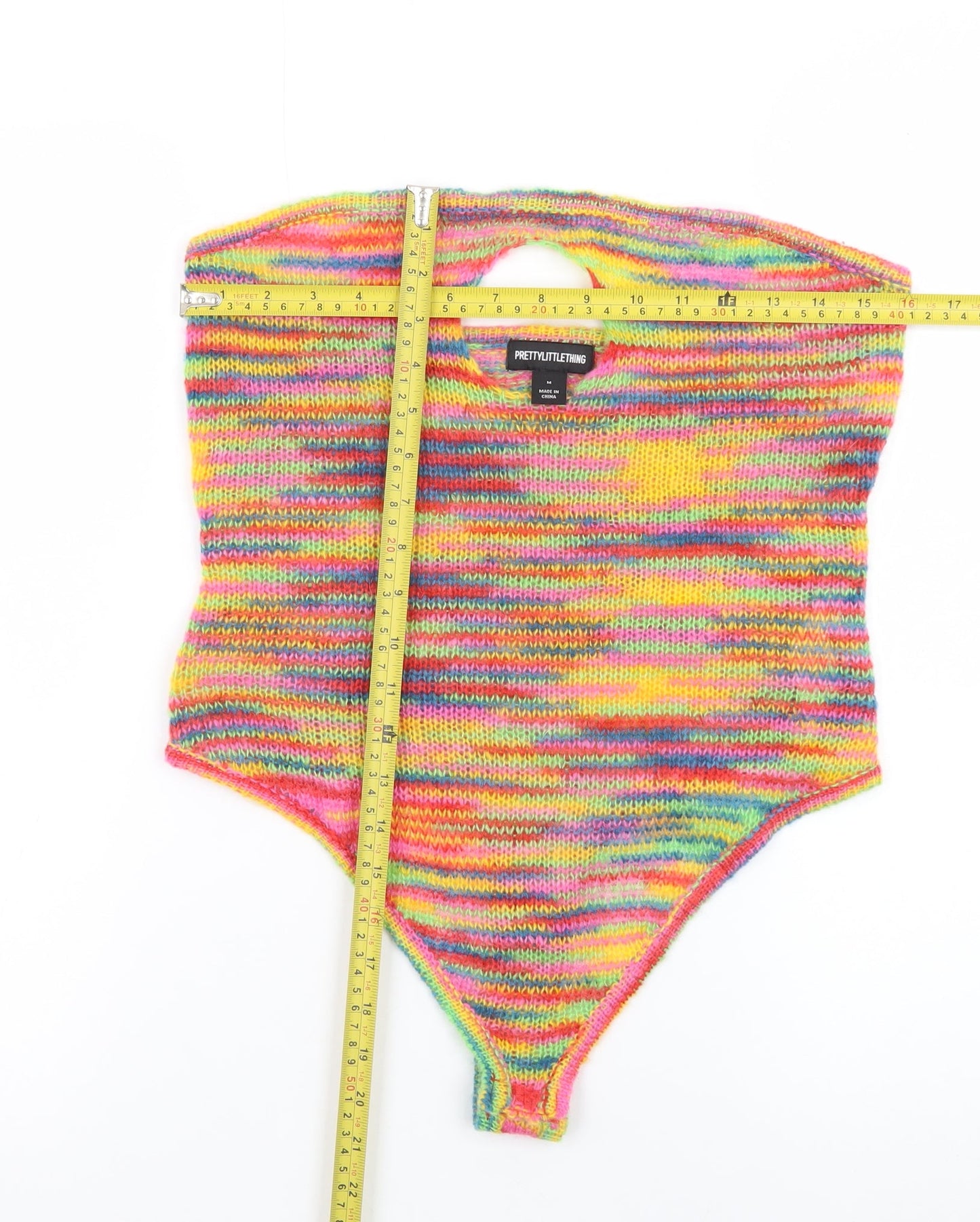 PrettyLittleThing Women's Multicoloured Knit Bodysuit M