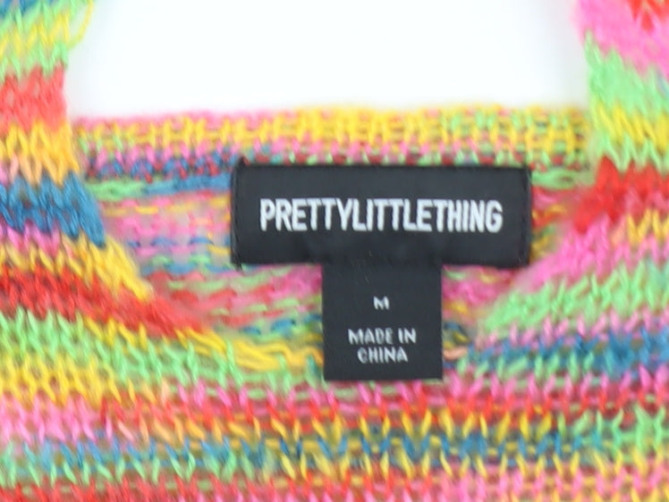 PrettyLittleThing Women's Multicoloured Knit Bodysuit M