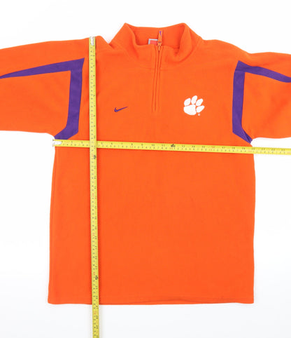 Nike Men's Orange Fleece 1/4 Zip Pullover Sweatshirt L
