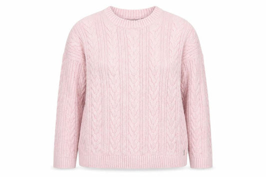 Superdry Womens Pink Cable Knit Crew Neck Jumper Size 10