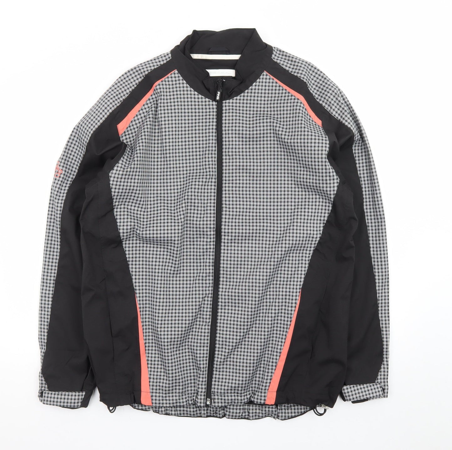 PING Collection Women's Black Check Windbreaker Jacket Size 16