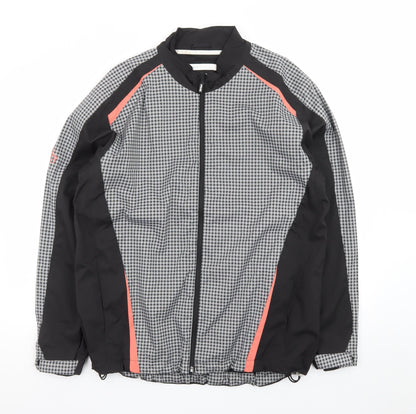 PING Collection Women's Black Check Windbreaker Jacket Size 16
