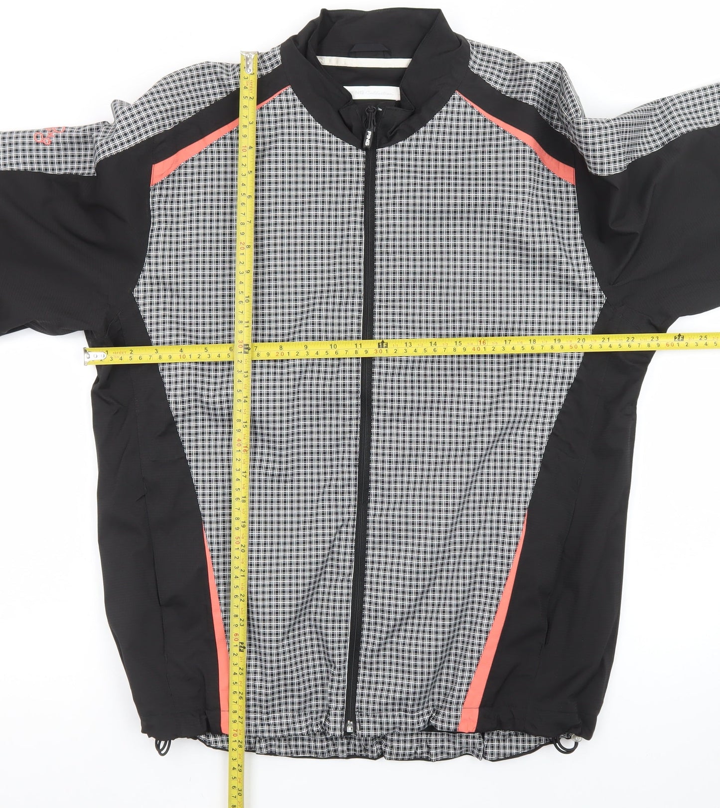 PING Collection Women's Black Check Windbreaker Jacket Size 16