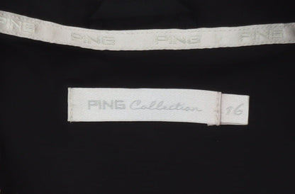 PING Collection Women's Black Check Windbreaker Jacket Size 16