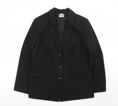 Fair Lady Women's Black Size 16 Single-Breasted Blazer