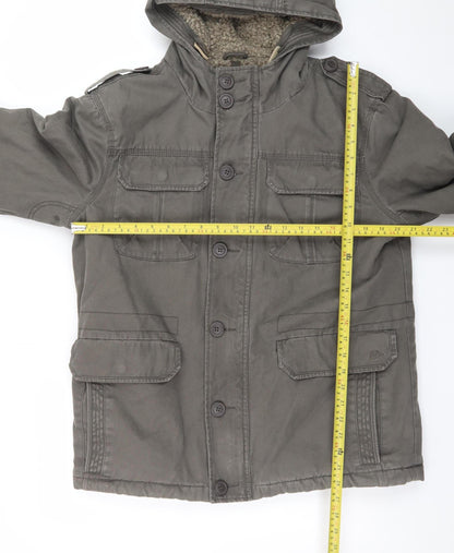 Mantaray Men’s Green Hooded Cotton Parka Jacket Size M