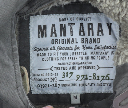 Mantaray Men’s Green Hooded Cotton Parka Jacket Size M